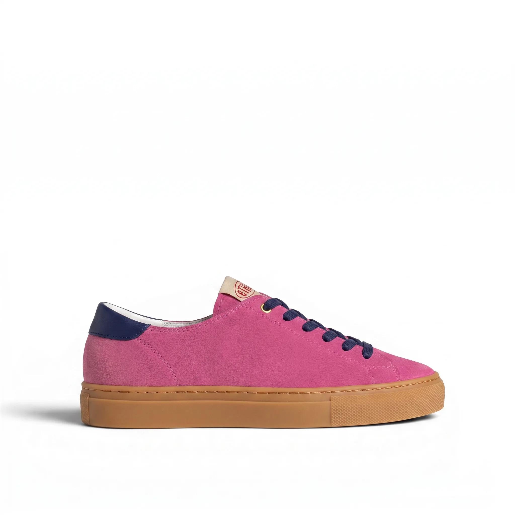 Fuchsia Suede / Navy Leather